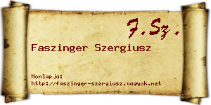Faszinger Szergiusz névjegykártya